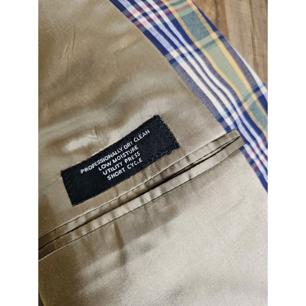 JOS A BANK Madras Plaid Blazer Men's Size 44 Sports Coat Preppy Ivy Nautical - Picture 6 of 8